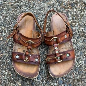 Tire tread leather vintage sandal